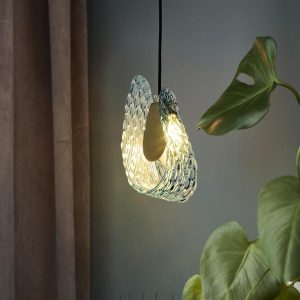  Islay - Lampa wisząca niebieskie szkło mosiężna 13cm x 23cm