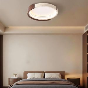 Okrągła lampa sufitowa Halo travertynowa 56 cm LED