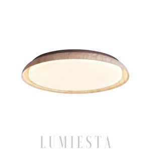 wm_8000117231192667009.jpg Kuzco - Beżowa okrągła lampa sufitowa z naturalnego trawertynu - Plafon Ø32/43/55cm