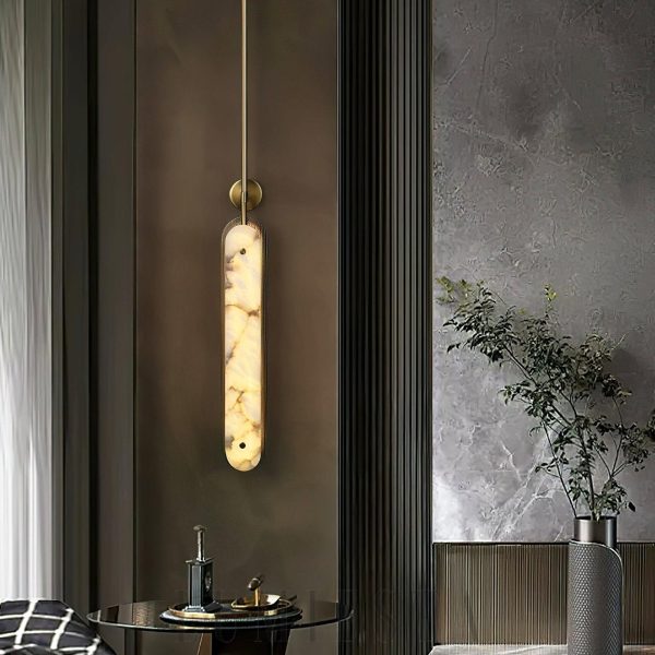 Kinkiet owalny Lysandra Alabaster LED wys 90 130 180 cm