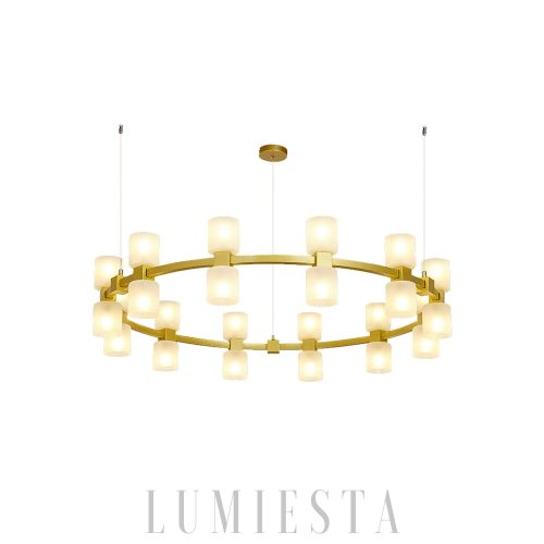 Semper Mia okrągły mosiężny żyrandol LED 100cm do salonu