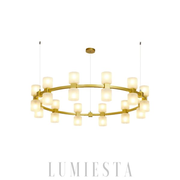 Semper Mia okrągły mosiężny żyrandol LED 100cm do salonu