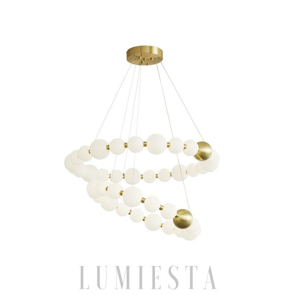 Cheltenham - Lampa wisząca z akrylowymi perłami, mosiądz