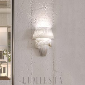 Gobi - Lampa ścienna z alabastru stożkowa, elegancka, kinkiet 23/30cm