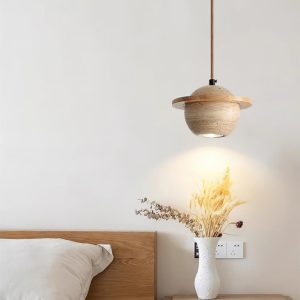 Lampa wisząca Planet Travertine stylowa kula 20cm 14cm
