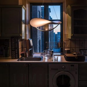 Plena - Lampa wisząca stylowa biała średnica 70cm