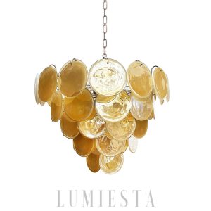 wm_8169936109944710421.jpg Elegancki Złoty Żyrandol Murano z Dyskami 70cm
