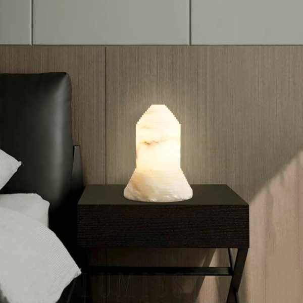 Babel - Lampa stołowa z alabastru w nowoczesnym stylu 30cm