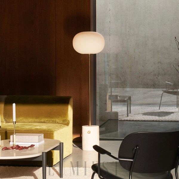 Choyu - Podłogowa z kulistym kloszem — złota lub czarna