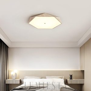 Sześciokątna trawertynowa lampa sufitowa 50 cm ciepła