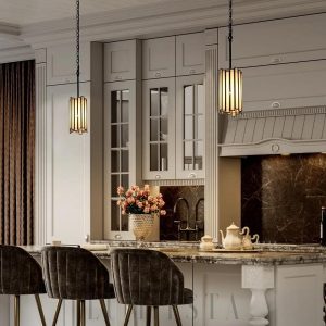 Hemaaolay - Stylowa mini lampa wisząca czarna/złota 11cm