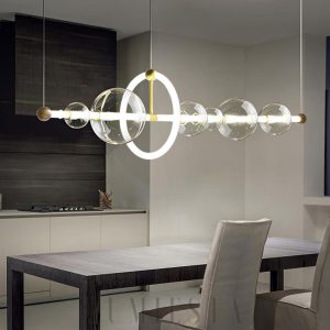 Lampa wisząca Puppet złota z przezroczystym kloszem