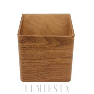 Skandynawska drewniana lampa ścienna kwadratowa