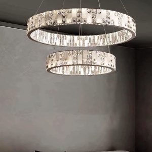 Luksusowy okrągły żyrandol alabastrowy kryształowy do salonu