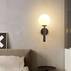 Lampa ścienna okrągła w stylu nowoczesnym czarna lub złota