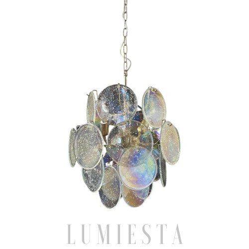 wm_8442539299094231369.jpg Lampa wisząca Vintage Murano z irydyzującym szkłem 45cm