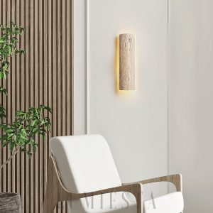 Luksusowy długi kinkiet trawertynowy beżowy Rozmiar 120cm