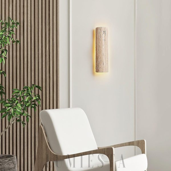 Luksusowy długi kinkiet trawertynowy beżowy Rozmiar 120cm