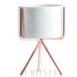 Eleganckie potrójne stojaki na doniczki — biało-złote