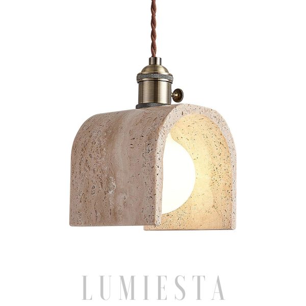 Alagusmo - Travertynowa lampa wisząca - minimalistyczna