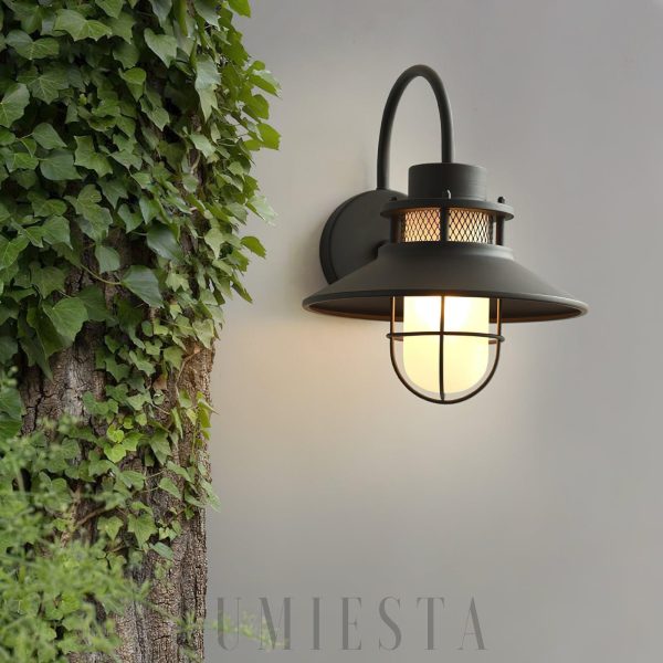 Lampa ścienna ogrodowa Vintage Felix 25 cm czarna