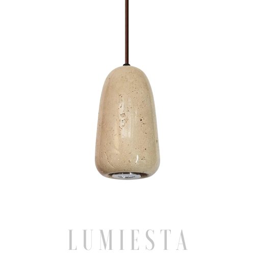 Beżowa lampa wisząca Travertine — ciepłe światło