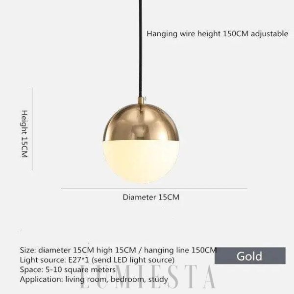 Lampa wisząca kula w stylu nowoczesnym złota lub czarna