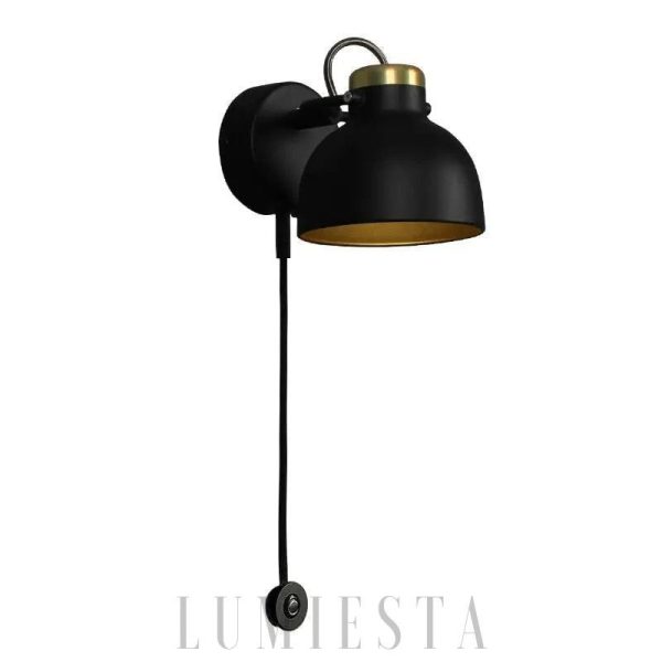 Nowoczesna lampa ścienna industrialna z metalowym kloszem