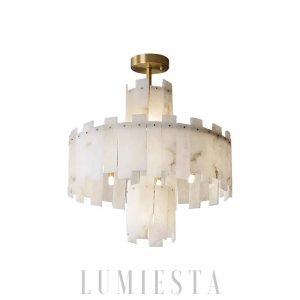 Regina - Żyrandol okrągły Alabaster, mosiądz 60/80/100 cm