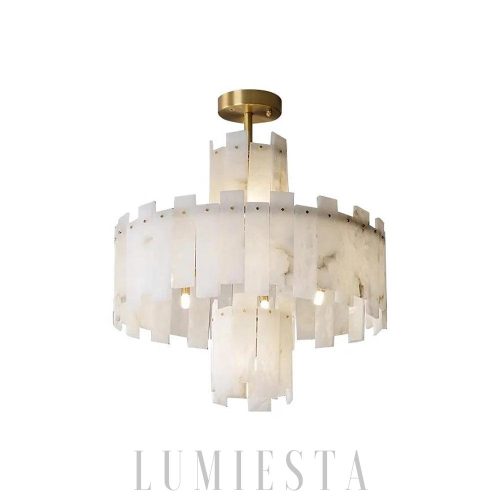 Regina - Żyrandol okrągły Alabaster, mosiądz 60/80/100 cm