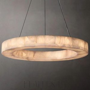 Liviji - Żyrandol 100 cm z kamieniem Calcite, brąz/nikiel