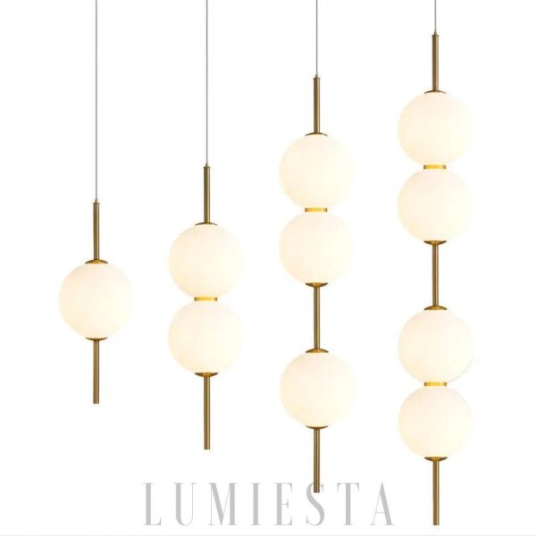 Nowoczesna lampa wisząca z podwójnym okrągłym kloszem