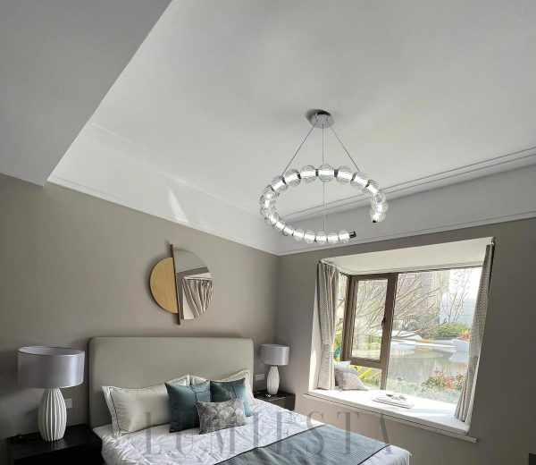 Lampa wisząca Amulet Chandelier A, srebrna, różne rozmiary