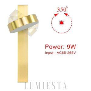 Nowoczesna obrotowa lampa ścienna w kształcie krzyża