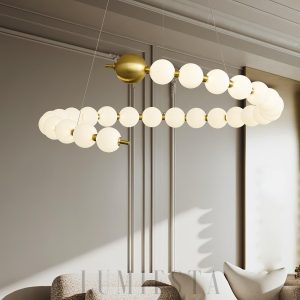 Cheltenham - Lampa wisząca z akrylowymi perłami, mosiądz