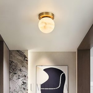 Oslo - Lampa sufitowa z alabastrowym kloszem elegancki styl