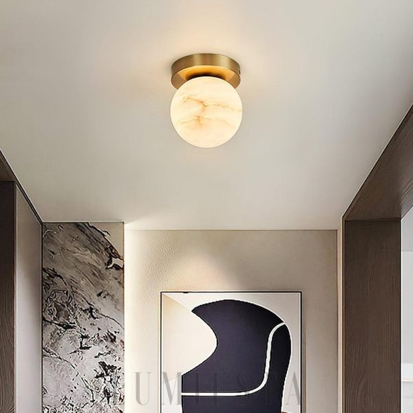 Oslo - Lampa sufitowa z alabastrowym kloszem elegancki styl