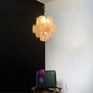Lampa sufitowa Vintage Murano Złoty Szklany Żyrandol 45cm