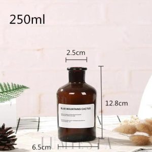 Butelka szklana 250ml brązowa stylowa dekoracja domu