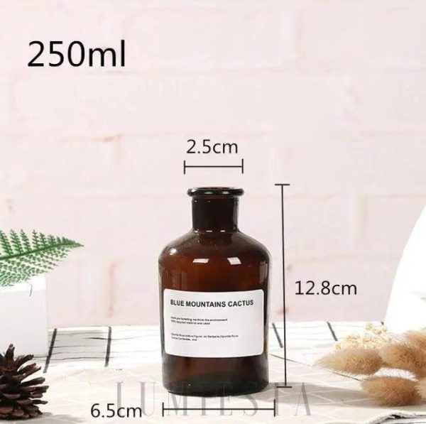 Butelka szklana 250ml brązowa stylowa dekoracja domu