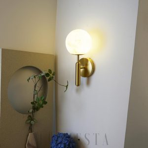 Orbis - Lampa ścienna Alabaster złota elegancja 15cm x 35cm