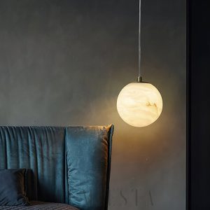 Lampa wisząca Sphaera z alabastru w formie kuli 10 12 15cm