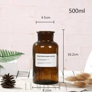 Butelka szklana 250ml brązowa stylowa dekoracja domu