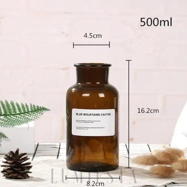 Butelka szklana 250ml brązowa stylowa dekoracja domu