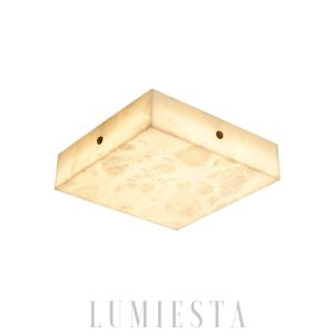 Alabion - Kwadratowy plafon sufitowy z alabastru, elegancki, 30/40/50/60cm
