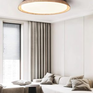 wm_9254817942147994880.jpg Kuzco - Beżowa okrągła lampa sufitowa z naturalnego trawertynu - Plafon Ø32/43/55cm