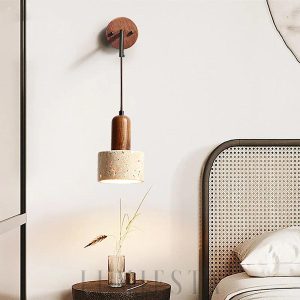 Tia - Lampa ścienna z trawertynu, żółta, rustykalna