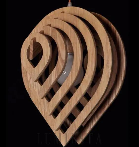 Stylowa drewniana lampa wisząca w kształcie kropli