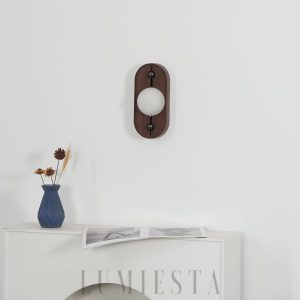 Bezel - Ścienna lampa alabastrowa orzech, ciepłe światło