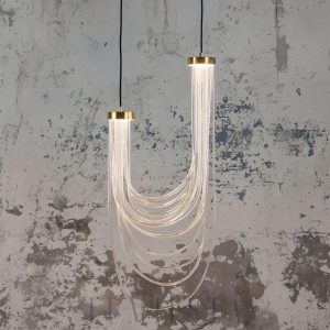 Nowoczesna złota lampa wisząca Ośmiornica 15×40 cm